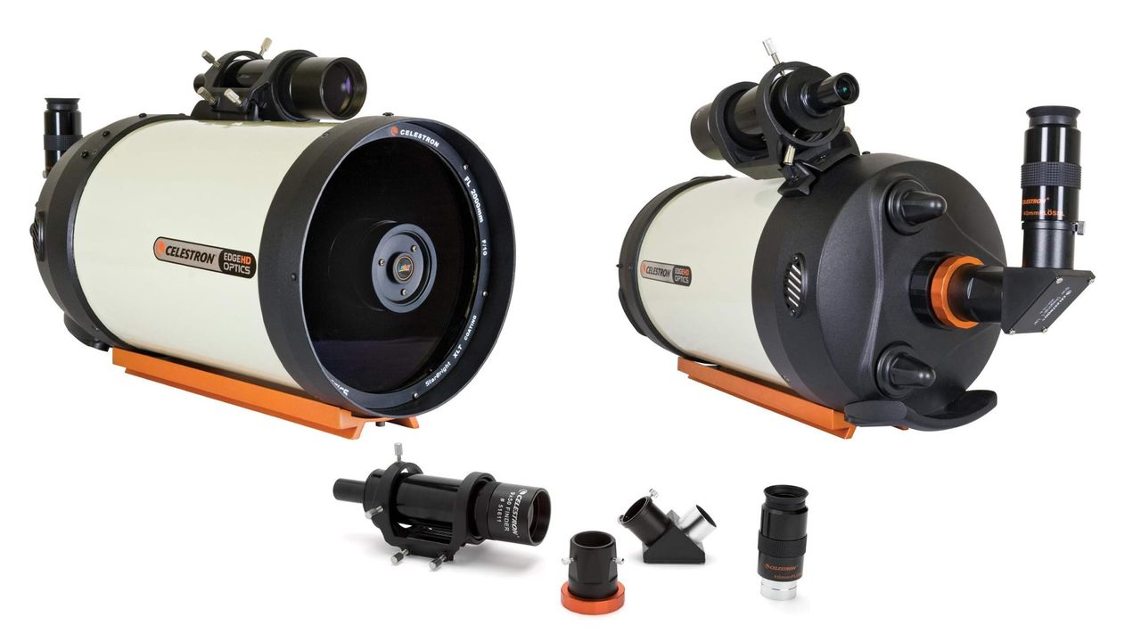Celestron Advanced VX 8" EdgeHD with accessories on a white background