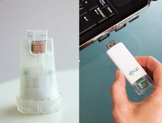 An image of the USB stick device that can test for HIV.