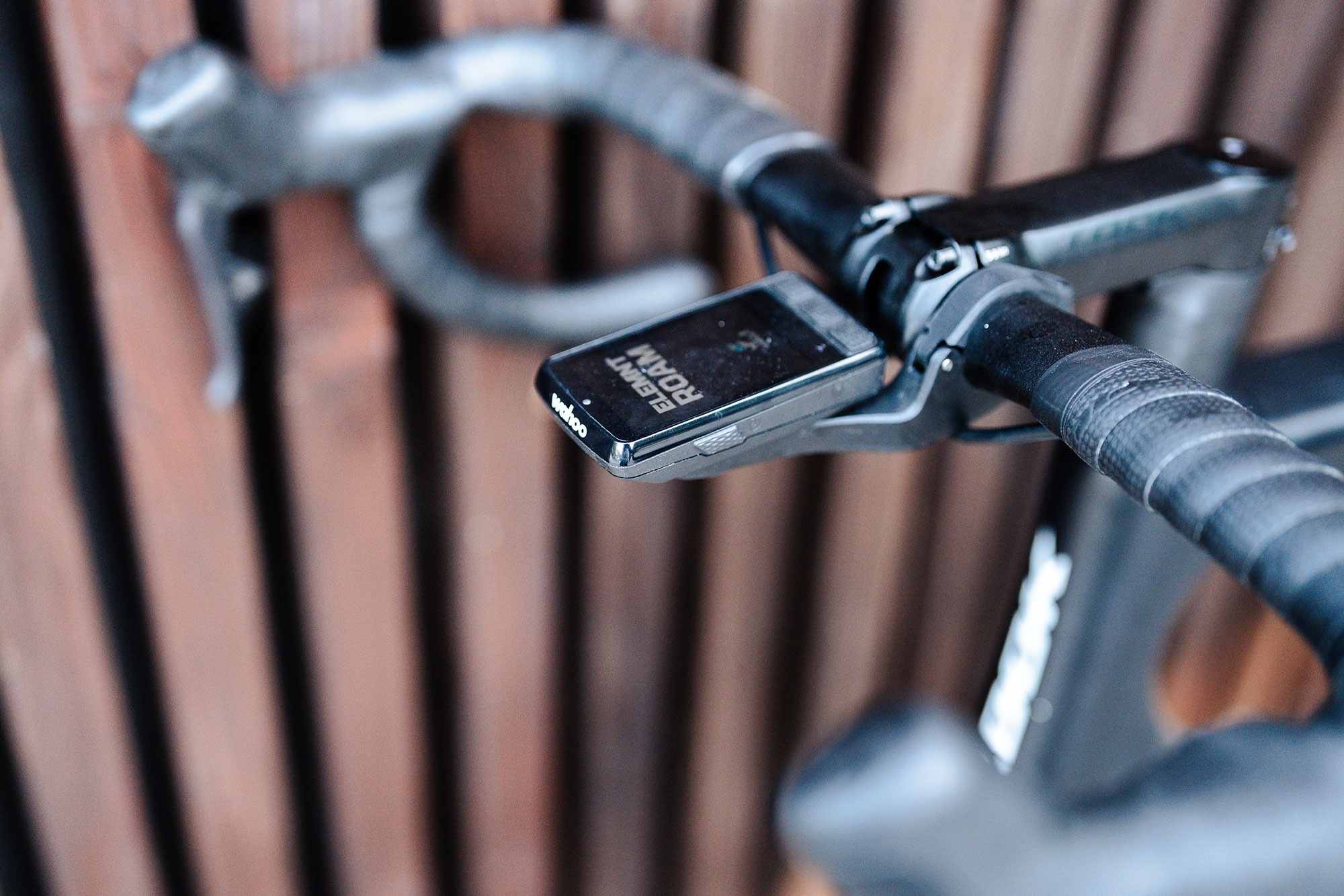 Wahoo Elemnt Roam 3 pictured mounted on bars