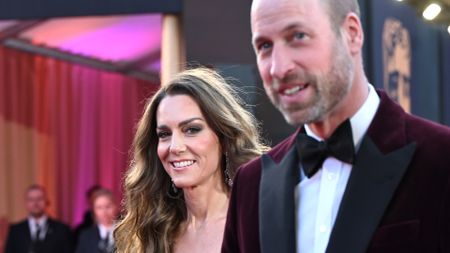 Kate Middleton and Prince William at the 2026 EE BAFTA Film Awards at The Royal Festival Hall on February 22, 2026, with the Princess of Wales wearing a dreamy pink gown