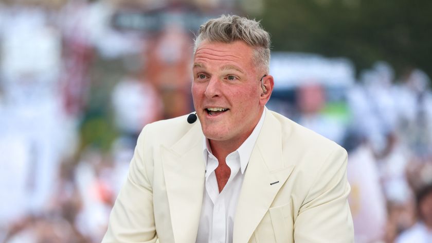 ESPN's Pat McFee in a white suit