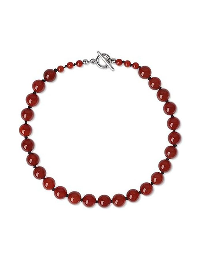 Gavu Red Carnelian Crystal Necklace for Women, Beaded Statement Necklace for Women 18"