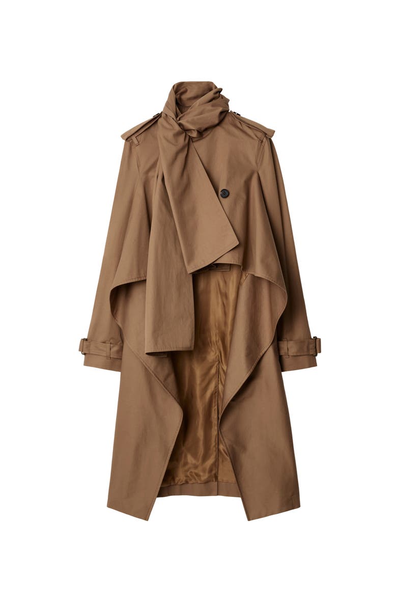 Long Gabardine Scarf Trench Coat