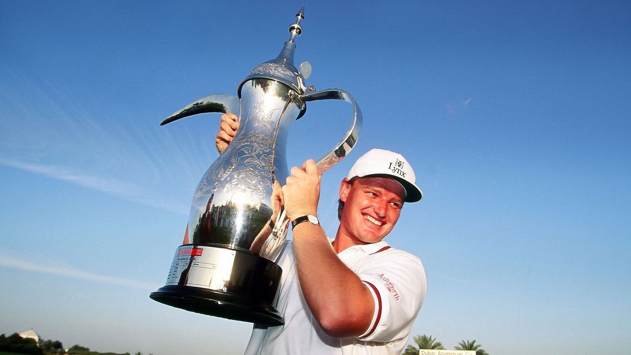 Ernie Els win the Dubai Desert Classic in 1994 after firing a course-record 61 in the first round