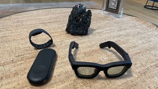 Meta Orion glasses with wristband and puck