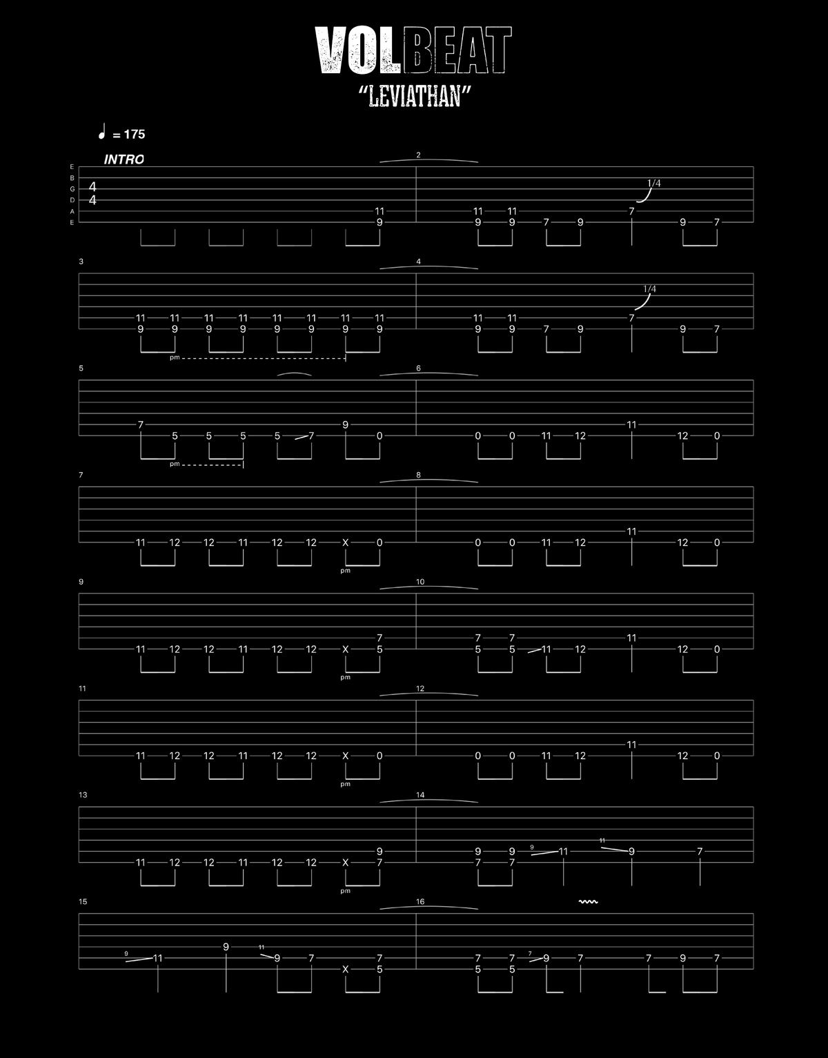 Volbeat - Leviathon guitar tab