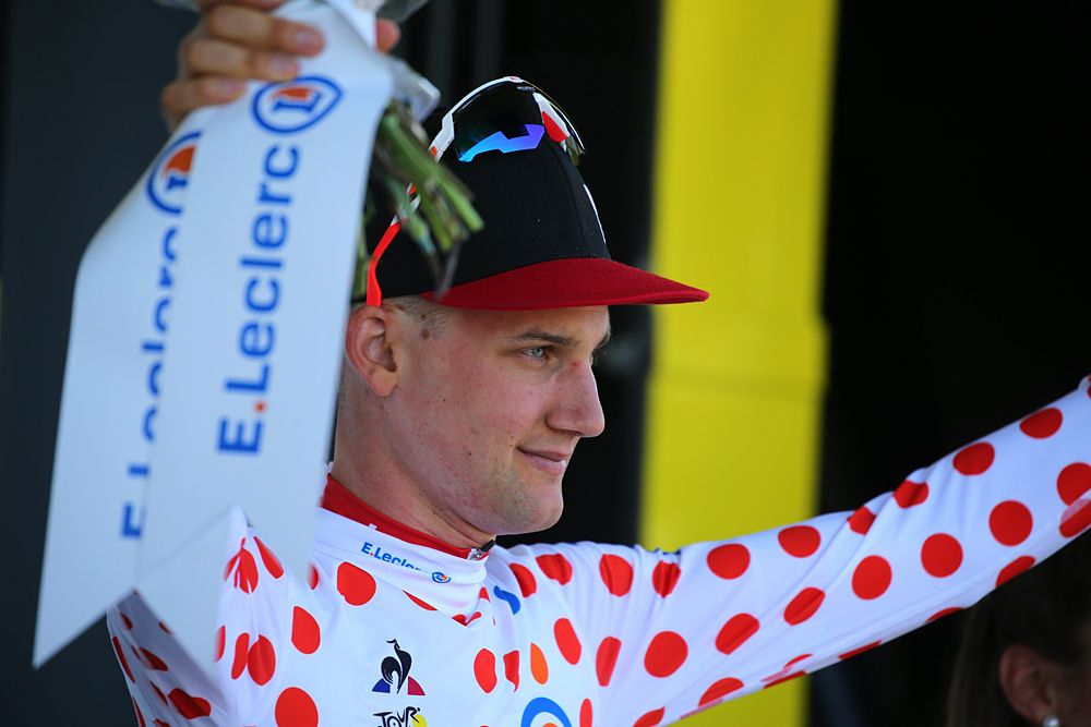 Tim Wellens (Lotto Soudal) in the mountain jersey at the Tour de France