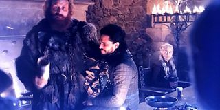 Game of Thrones Season 8 Winterfell scene with coffee cup