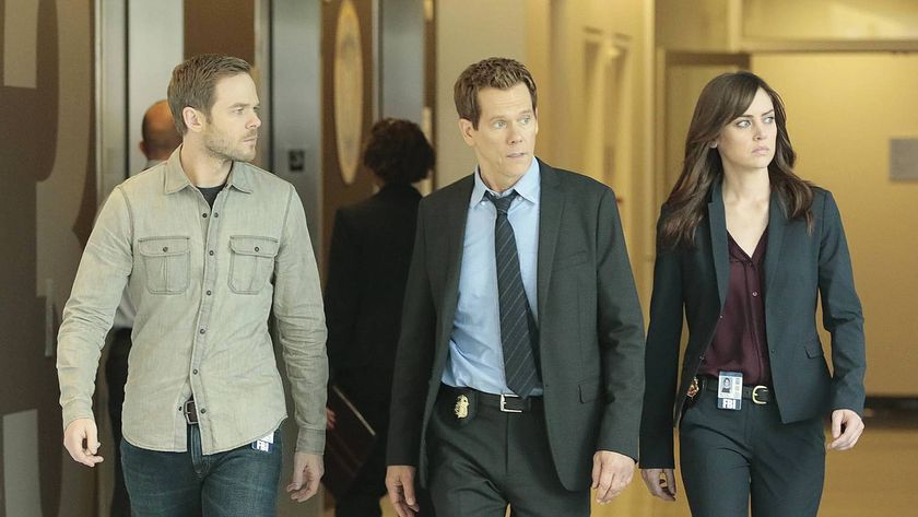Shawn Ashmore, Kevin Bacon, and Jessica Stroup in "The Following" show (2013)