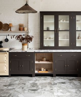 A tile drenched kitchen