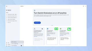 Google Gemini extensions 