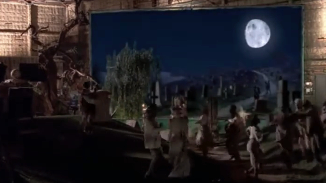 Dancing zombies on a movie set on The X-Files