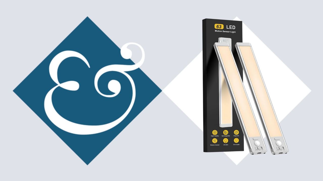 Amazon under-cabinet sensor lights on a gray background