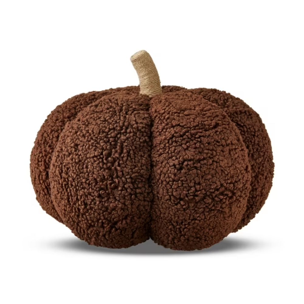Boucle Pumpkin Pillow, Brown