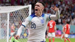 Phil Foden scored England’s second goal against Wales