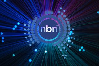NBN logo on lit up background