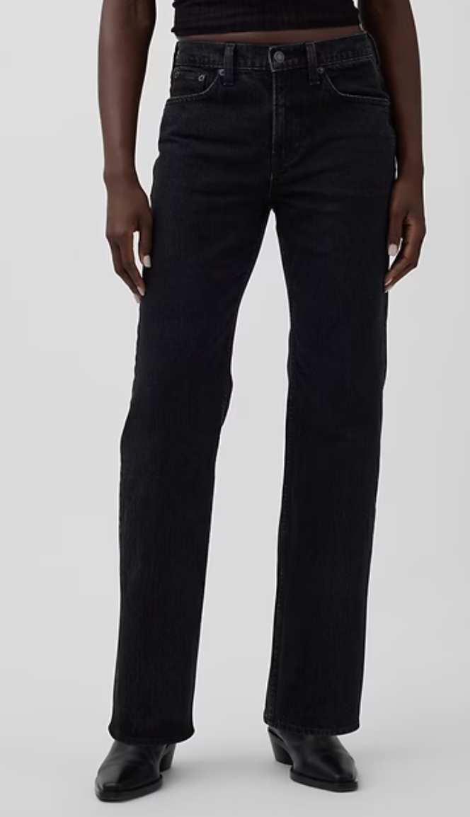 Gap, Mid Rise Relaxed Straight Jeans