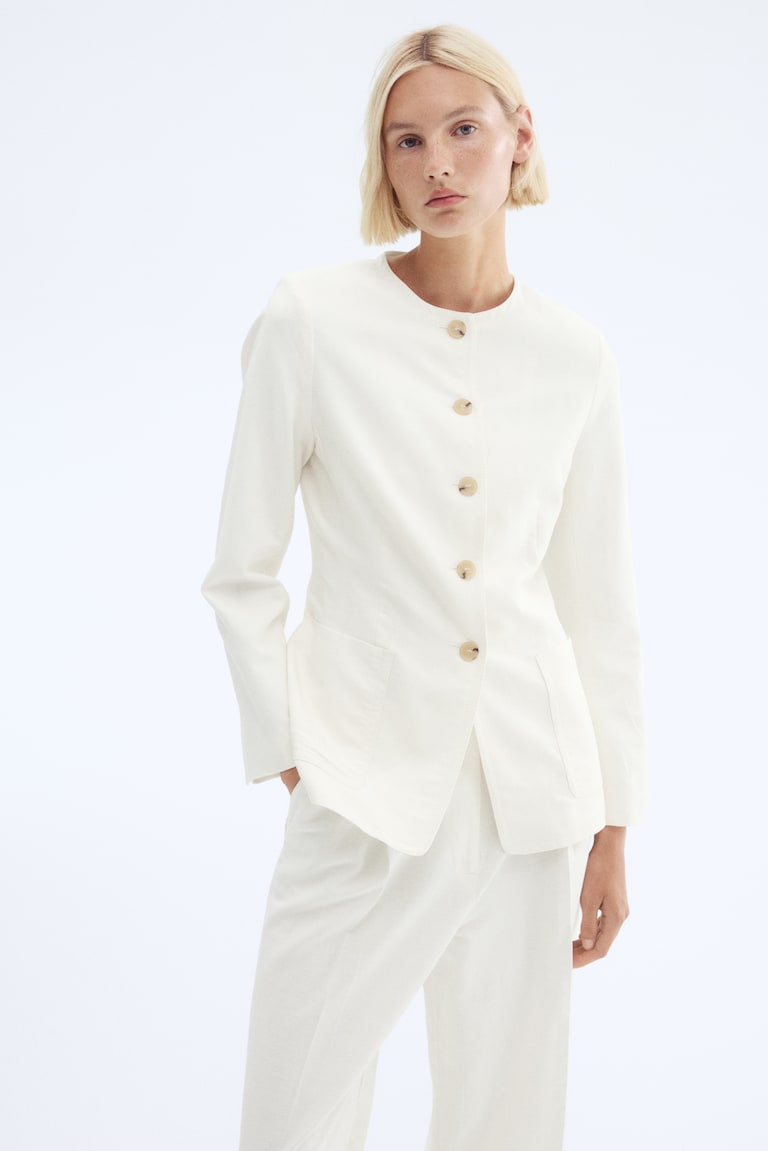 Linen-Blend Blazer