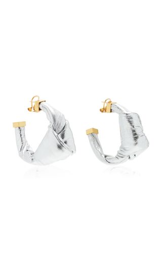 Stone Town Date metallic leather earrings