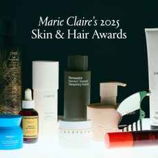 Hero of some products that won the 2025 skin and hair awards including flamingo estate soap, necessaire shampoo, lolavie conditioner, laneige toner and moisturizer, and more
