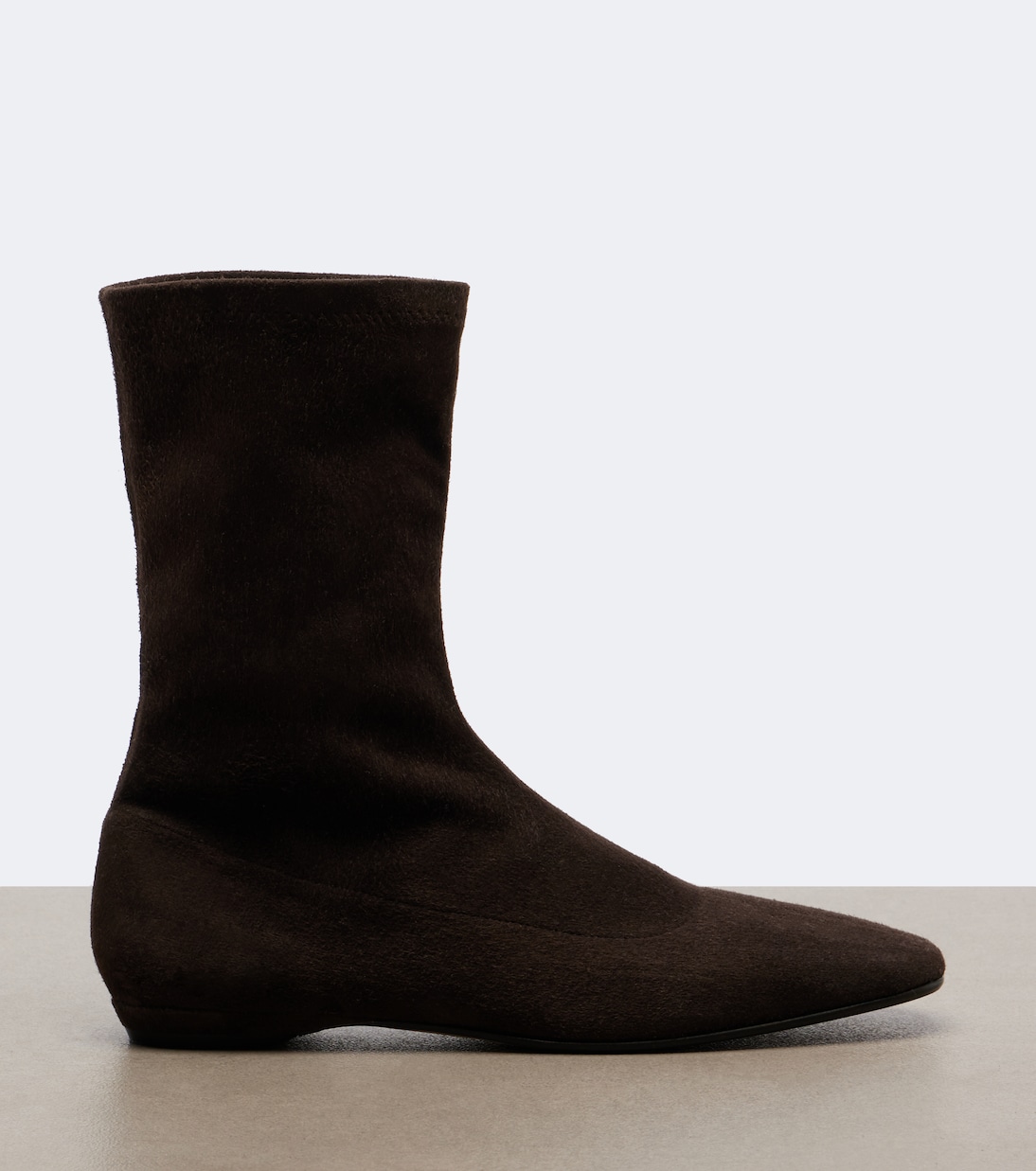 Cindy Suede Ankle Boots in Brown - the Row