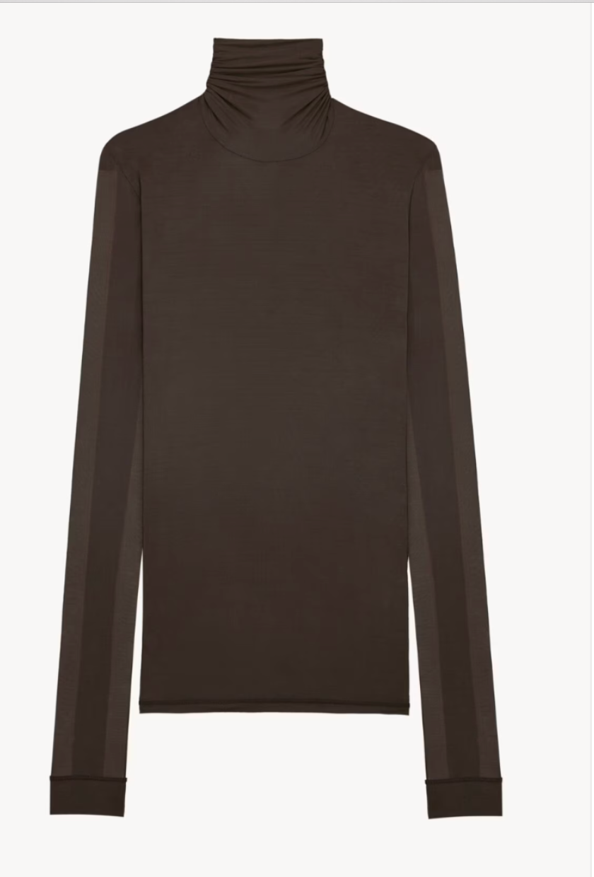 Saint Laurent , Turtleneck Top in Stretch Jersey