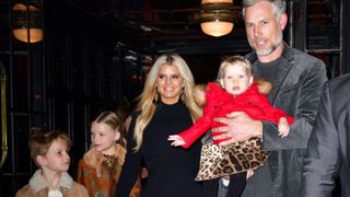 Jessica Simpson and Eric Johnson with their children