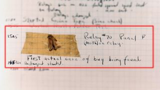 Log book detailing bug found in Harvard Mark II computer