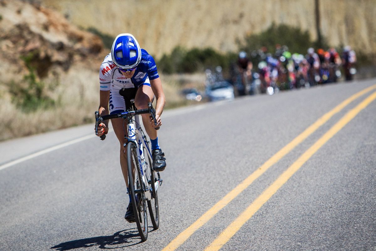 Scotti Wilborne (UnitedHealthcare) attacks heading into the final climb
