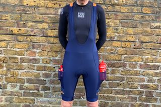 Image shows the Le Col Cargo Thermal Bib Shorts
