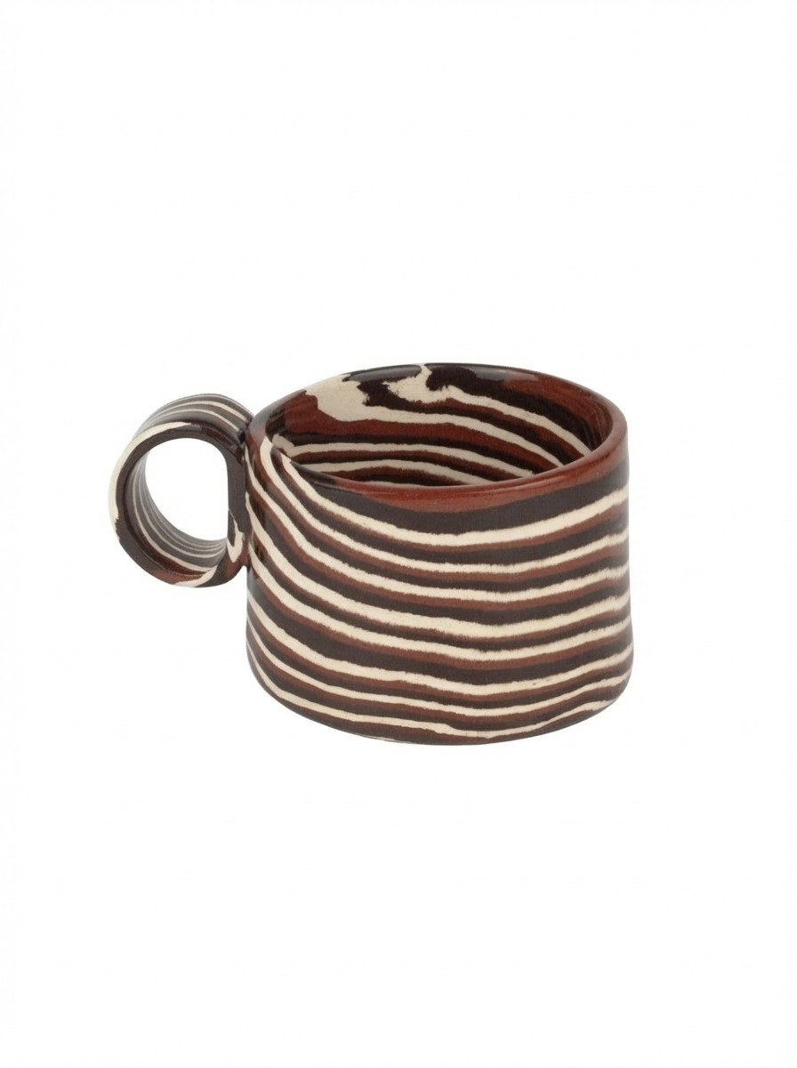 Terracotta, Brown & White Marble Hug Mug