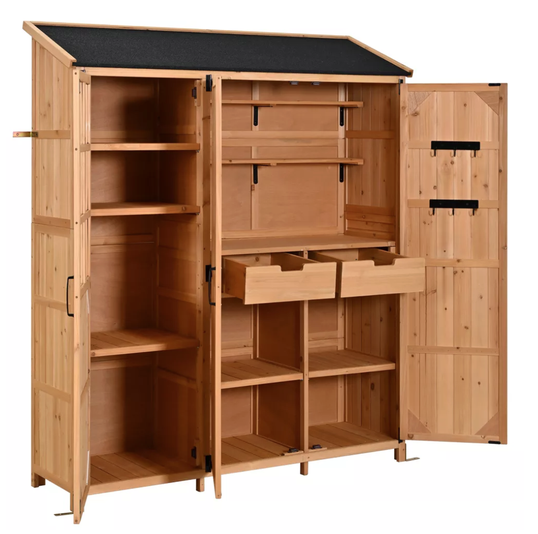 GDFStudio Riley 3-Door Garden Shed