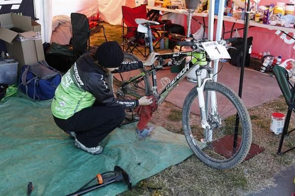 Jason English's bike in the pit