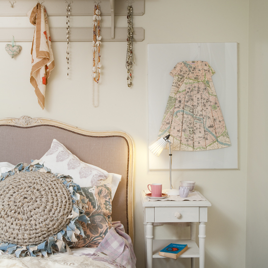 bedroom with bed and side table