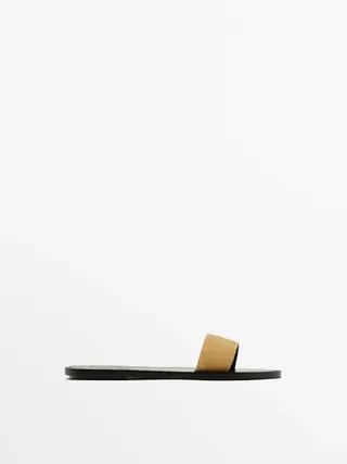 Massimo Dutti + SLIDER SANDALS WITH SPLIT LEATHER STRAP