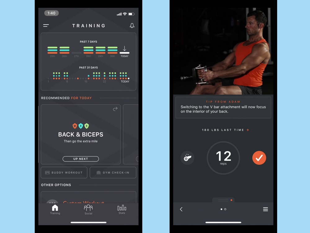 a screenshot from Shred, one of the best workout apps