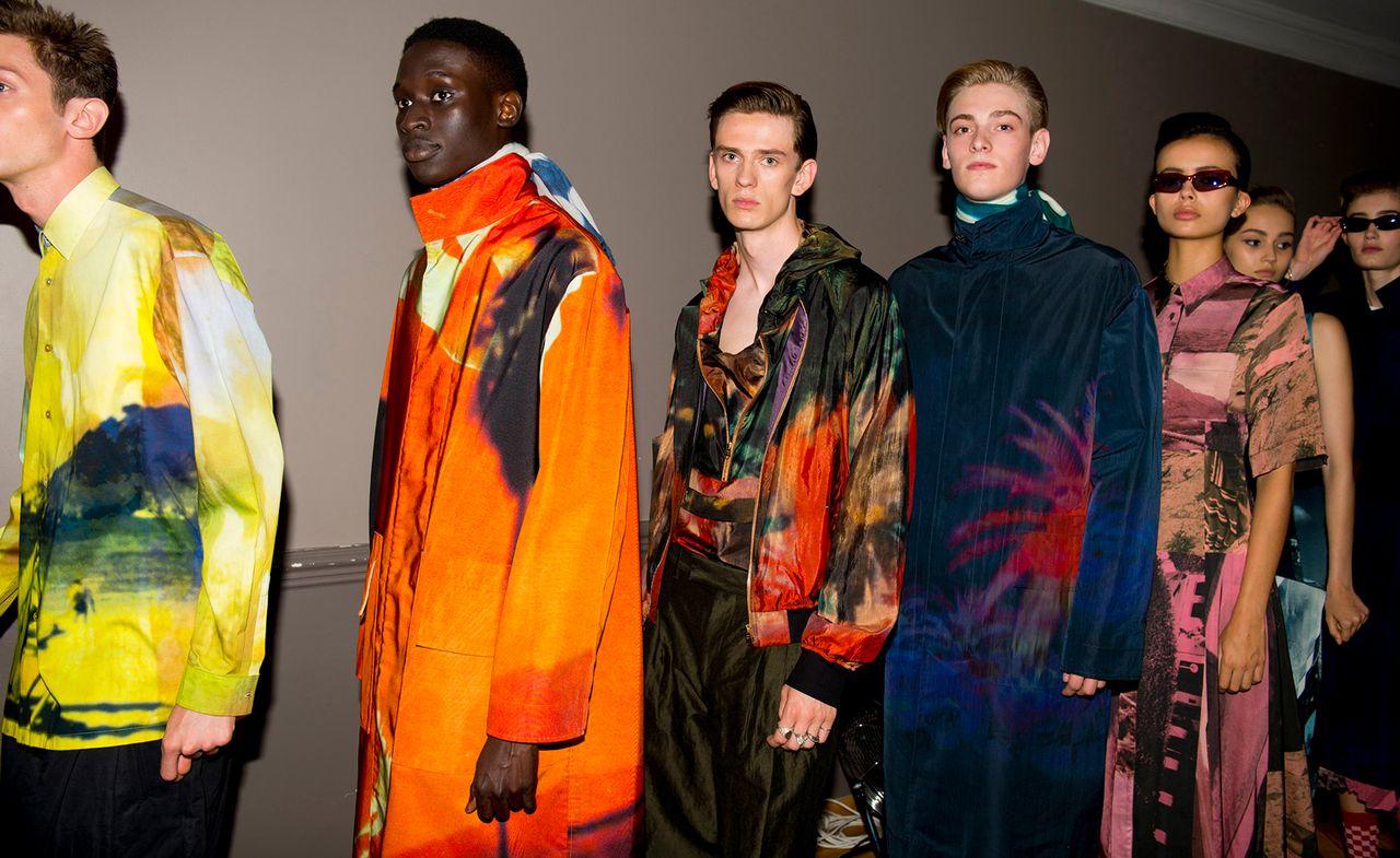 Paul Smith S/S 2019. Seven models wearing Paul Smith&#039;s colourful Spring / Summer 2019 collection.