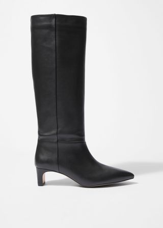 Pointed-Toe Knee-High Boots