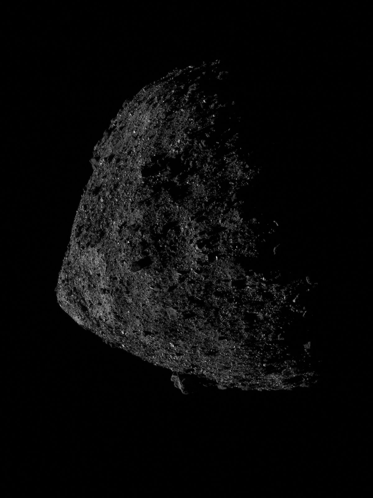 NASA&#039;s OSIRIS-REx captured this image of the asteroid Bennu from just 0.4 miles (680 meters) above the surface on June 13, 2019.