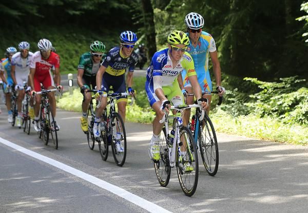 Dominik Nerz leads the breakaway on stage 8
