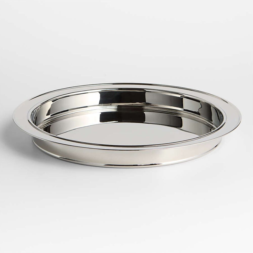 round silver drinks tray