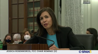 Acting FCC chair Jessica Rosenworcel at Nov. 17, 2021 confirmation hearing
