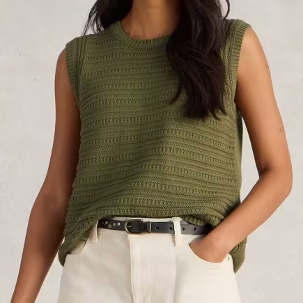 White Stuff Cotton Knitted Vest