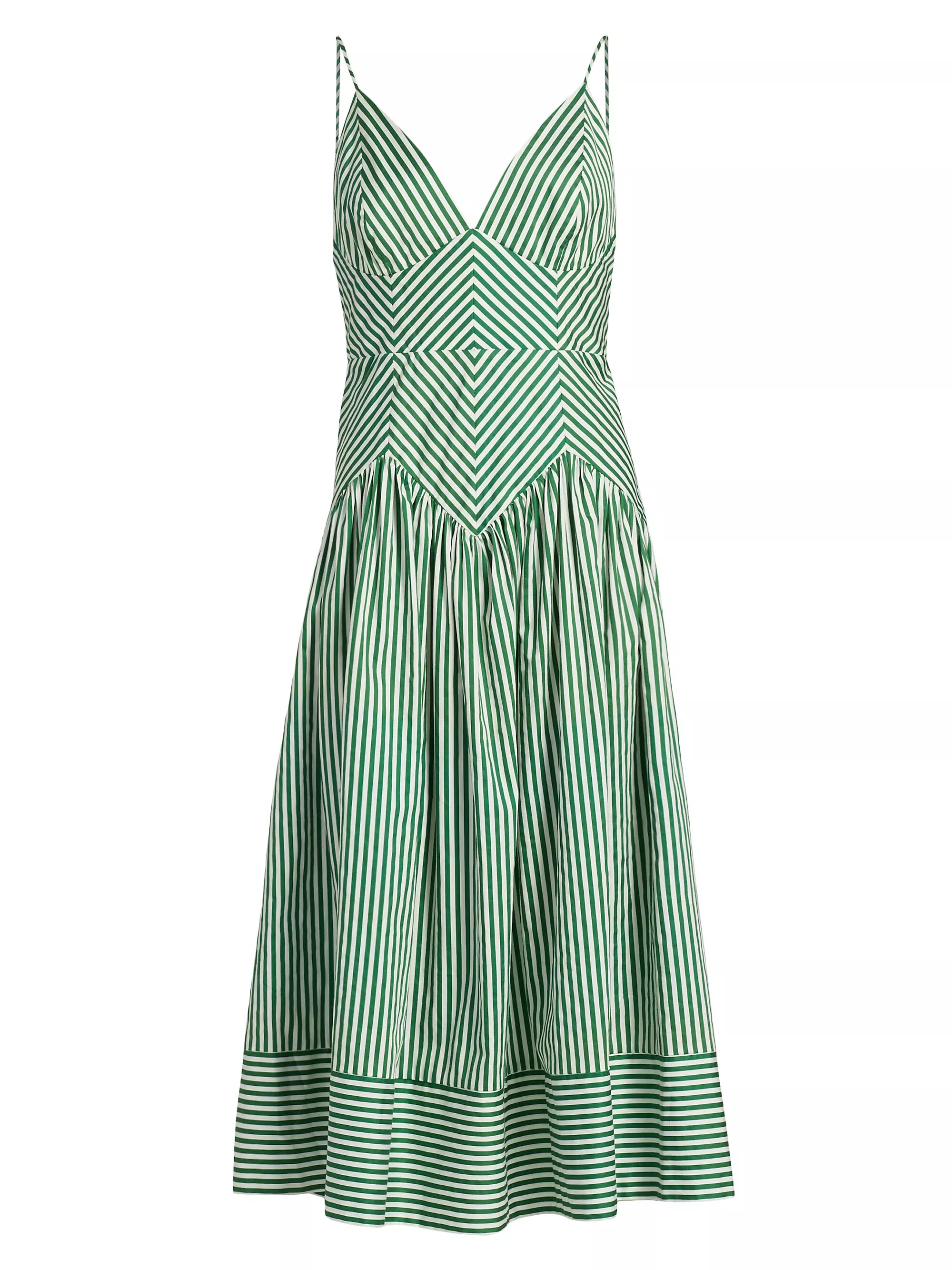 Striped Sleeveless Midi-Dress
