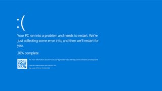 Modern blue screen of death (BSOD) error. 