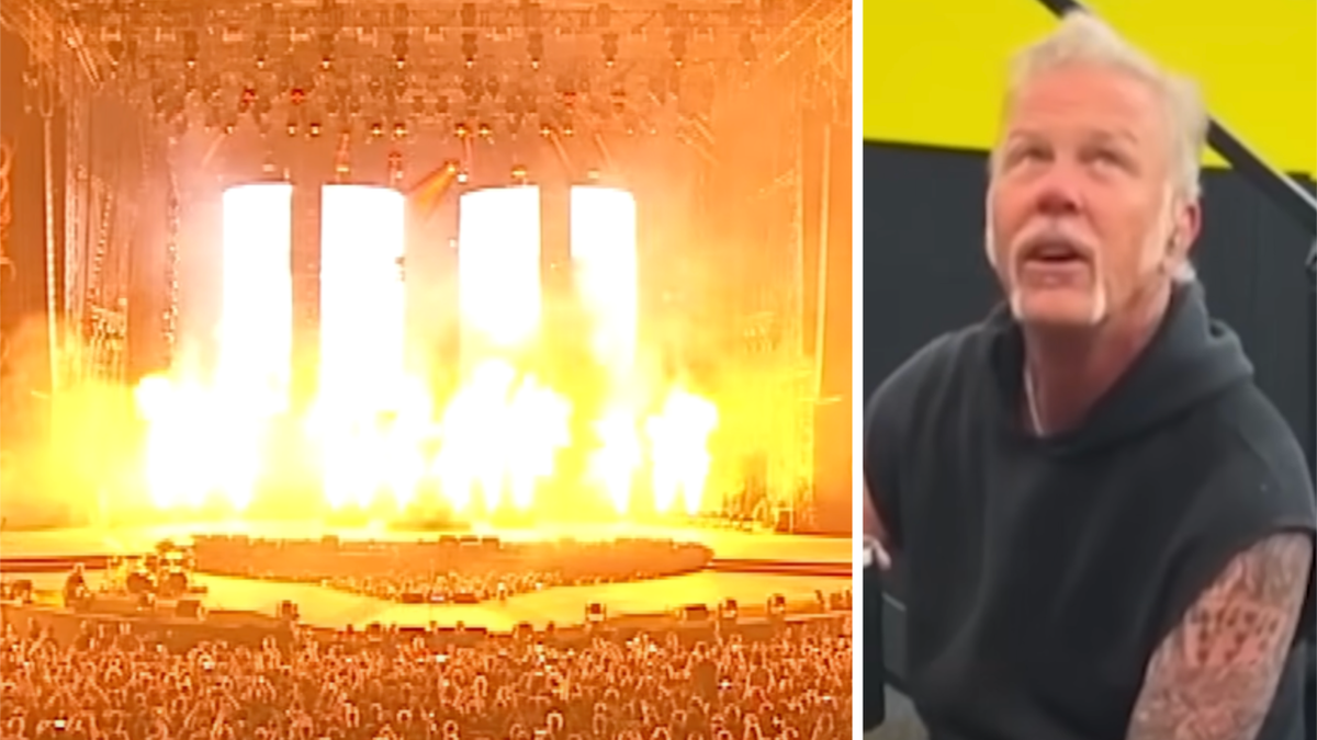 Metallica pyro show in 2023, plus James Hetfield&#039;s impressed-looking reaction in 2024