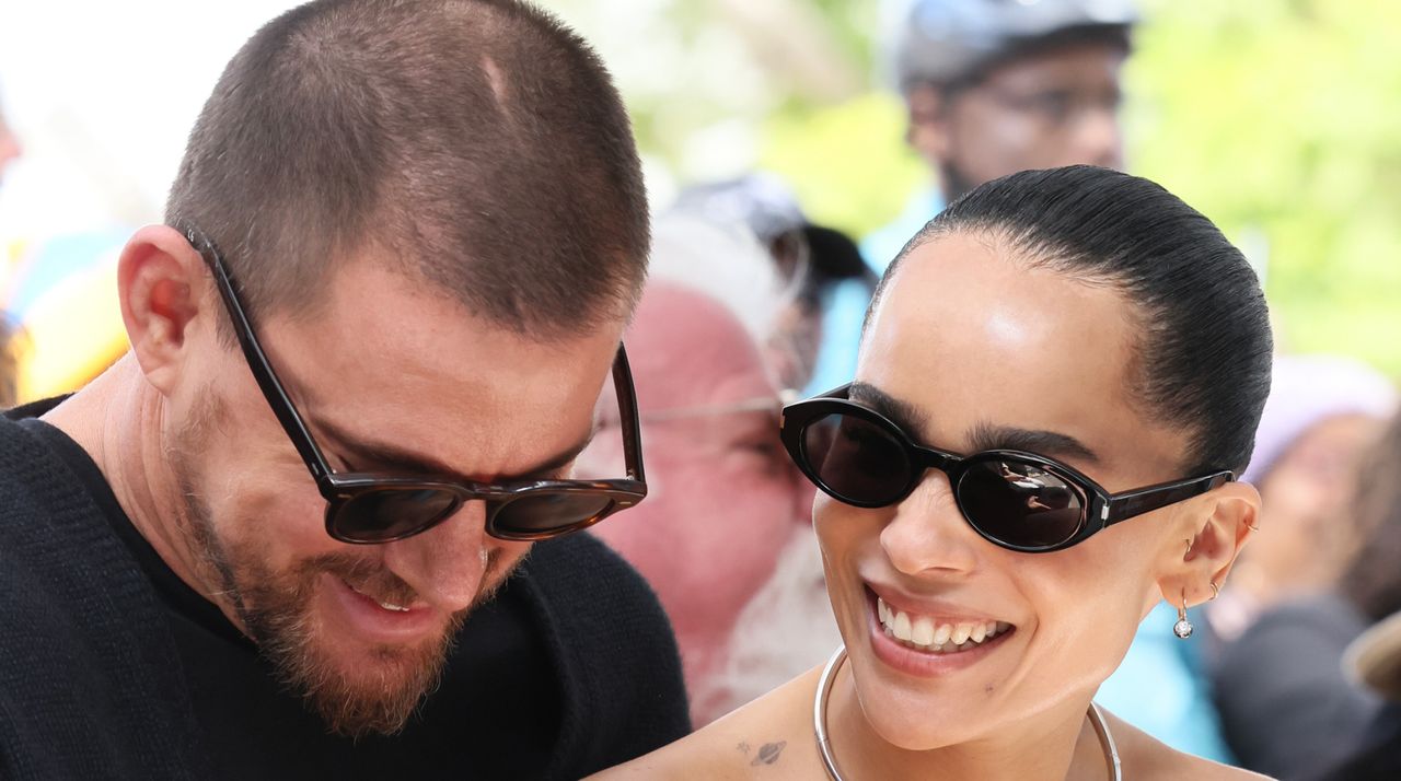 Channing Tatum and Zoë Kravitz attend the Lenny Kravitz Hollywood Walk of Fame Star Ceremony on March 12, 2024 in Hollywood, California