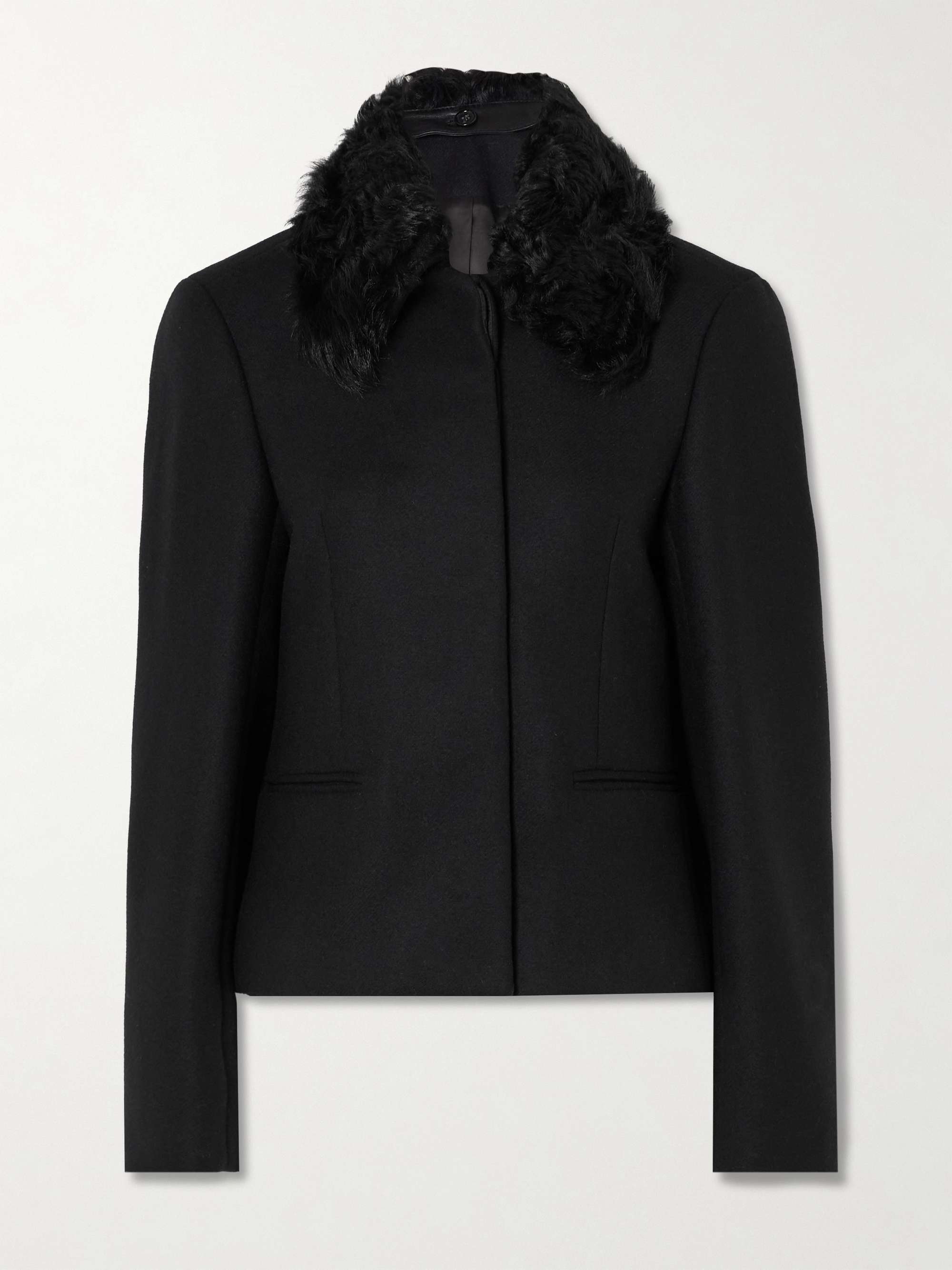 Shearling-Trimmed Recycled Wool-Blend Jacket