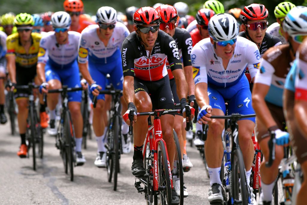 VISE BELGIUM AUGUST 18 Philippe Gilbert of Belgium and Team Lotto Soudal during the 41st Tour de Wallonie 2020 Stage 3 a 192km stage from Montzen to Vise TourdeWallonie TRW2020 on August 18 2020 in Vise Belgium Photo by Luc ClaessenGetty Images