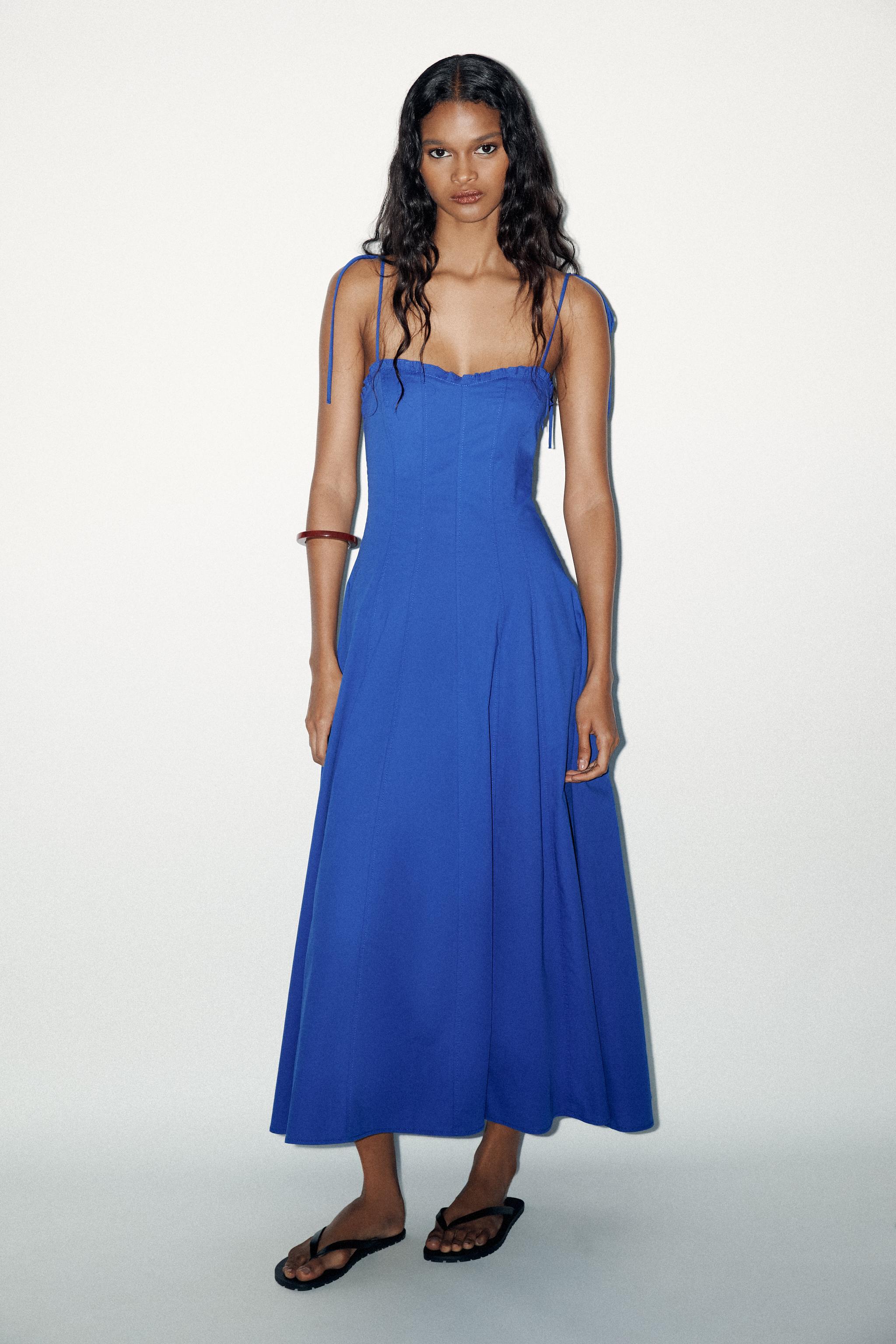 Midi Poplin Dress With Bows